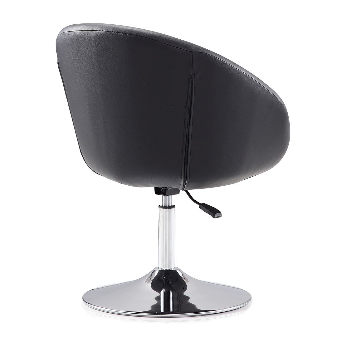 Manhattan Comfort Hopper Black & Polished Chrome Faux Leather Adjustable Height Chair