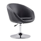 Manhattan Comfort Hopper Black & Polished Chrome Faux Leather Adjustable Height Chair
