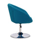 Manhattan Comfort Hopper Blue & Polished Chrome Wool Blend Adjustable Height Chair