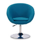 Manhattan Comfort Hopper Blue & Polished Chrome Wool Blend Adjustable Height Chair