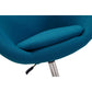 Manhattan Comfort Hopper Blue & Polished Chrome Wool Blend Adjustable Height Chair