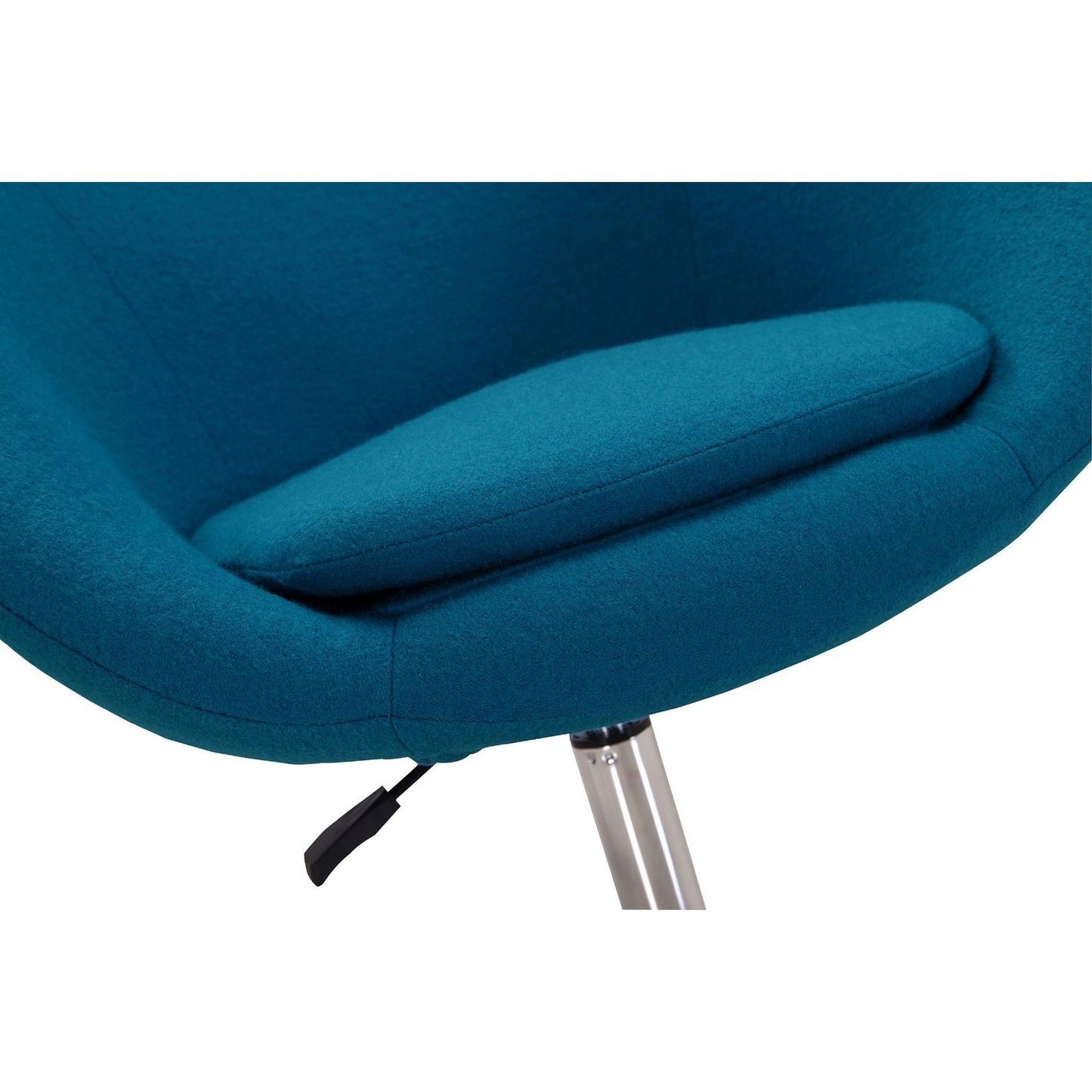 Manhattan Comfort Hopper Blue & Polished Chrome Wool Blend Adjustable Height Chair