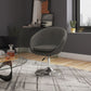 Manhattan Comfort Hopper Gray & Polished Chrome Twill Adjustable Height Chair