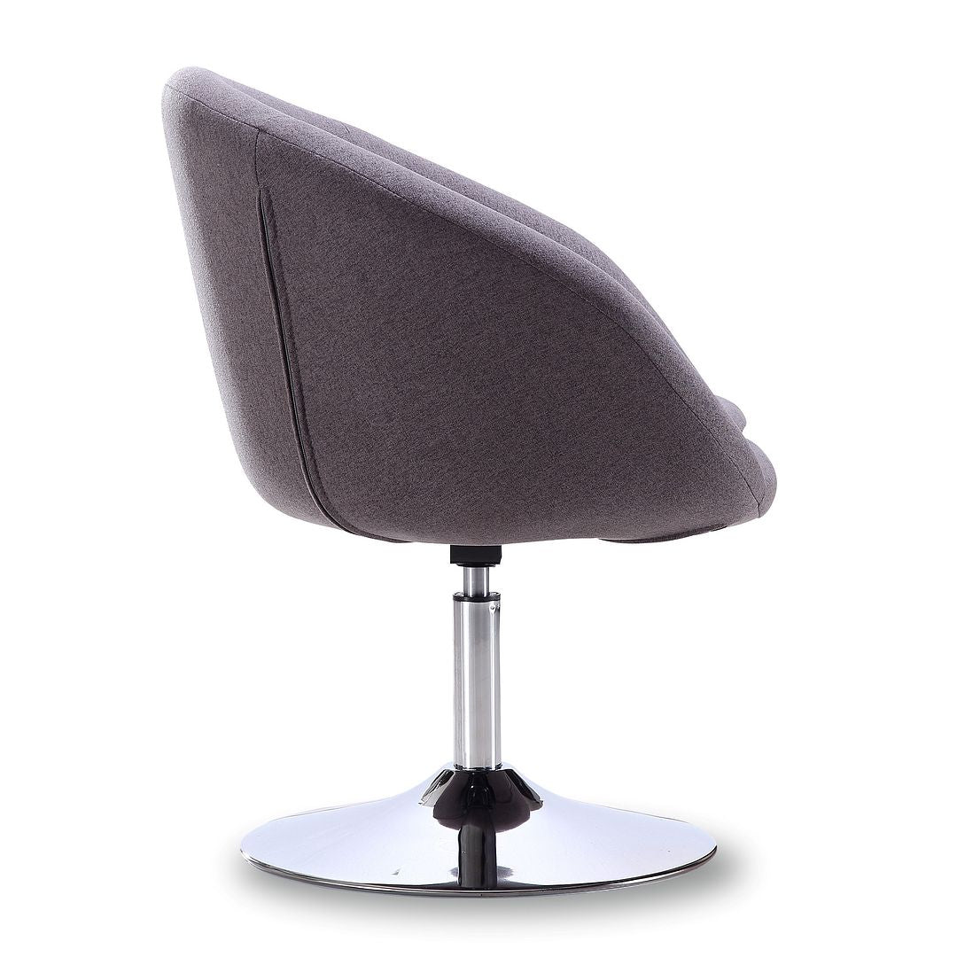 Manhattan Comfort Hopper Gray & Polished Chrome Twill Adjustable Height Chair