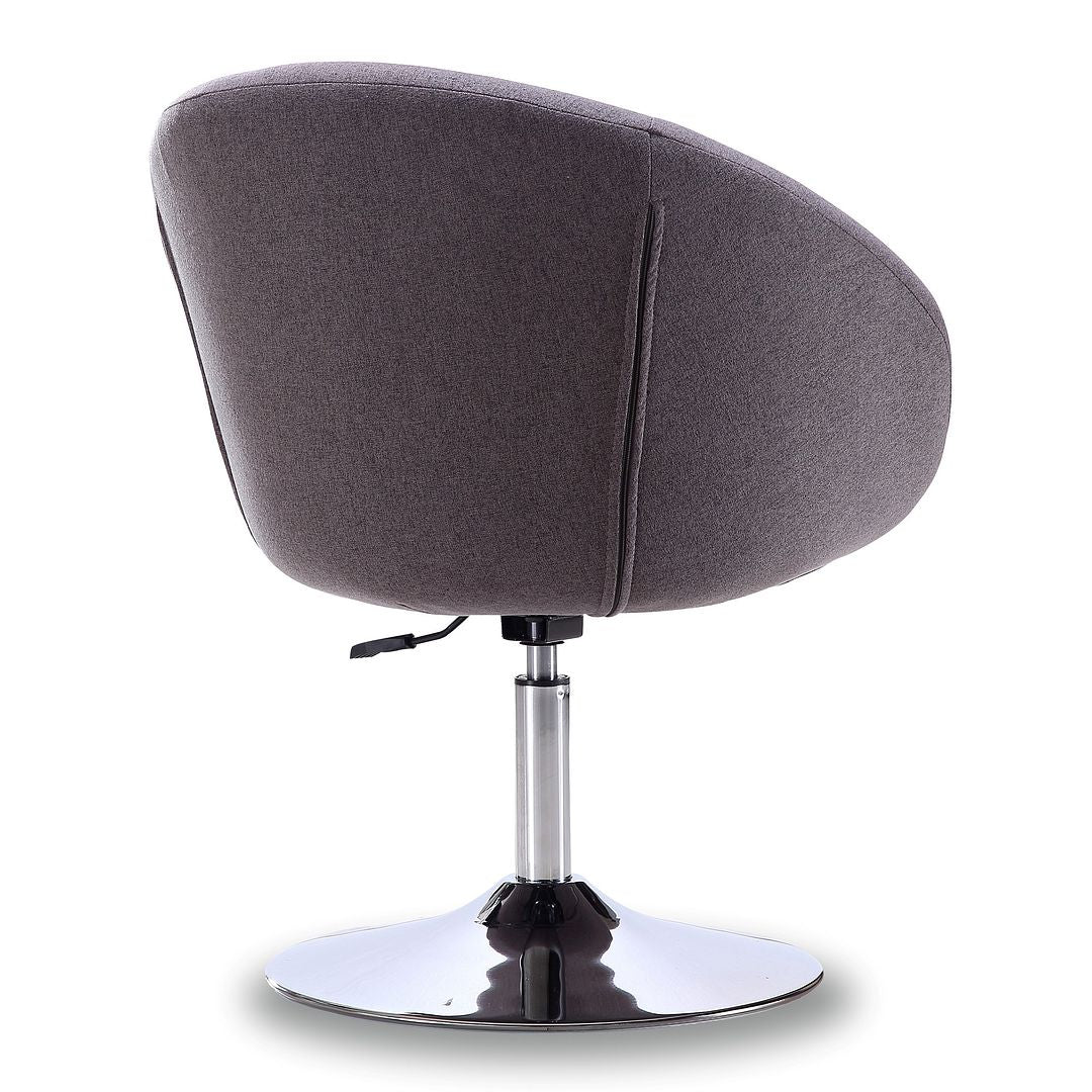 Manhattan Comfort Hopper Gray & Polished Chrome Twill Adjustable Height Chair