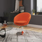 Manhattan Comfort Hopper Orange & Polished Chrome Wool Blend Adjustable Height Chair