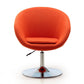 Manhattan Comfort Hopper Orange & Polished Chrome Wool Blend Adjustable Height Chair
