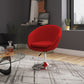 Manhattan Comfort Hopper Red & Polished Chrome Wool Blend Adjustable Height Chair
