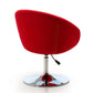 Manhattan Comfort Hopper Red & Polished Chrome Wool Blend Adjustable Height Chair