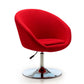 Manhattan Comfort Hopper Red & Polished Chrome Wool Blend Adjustable Height Chair