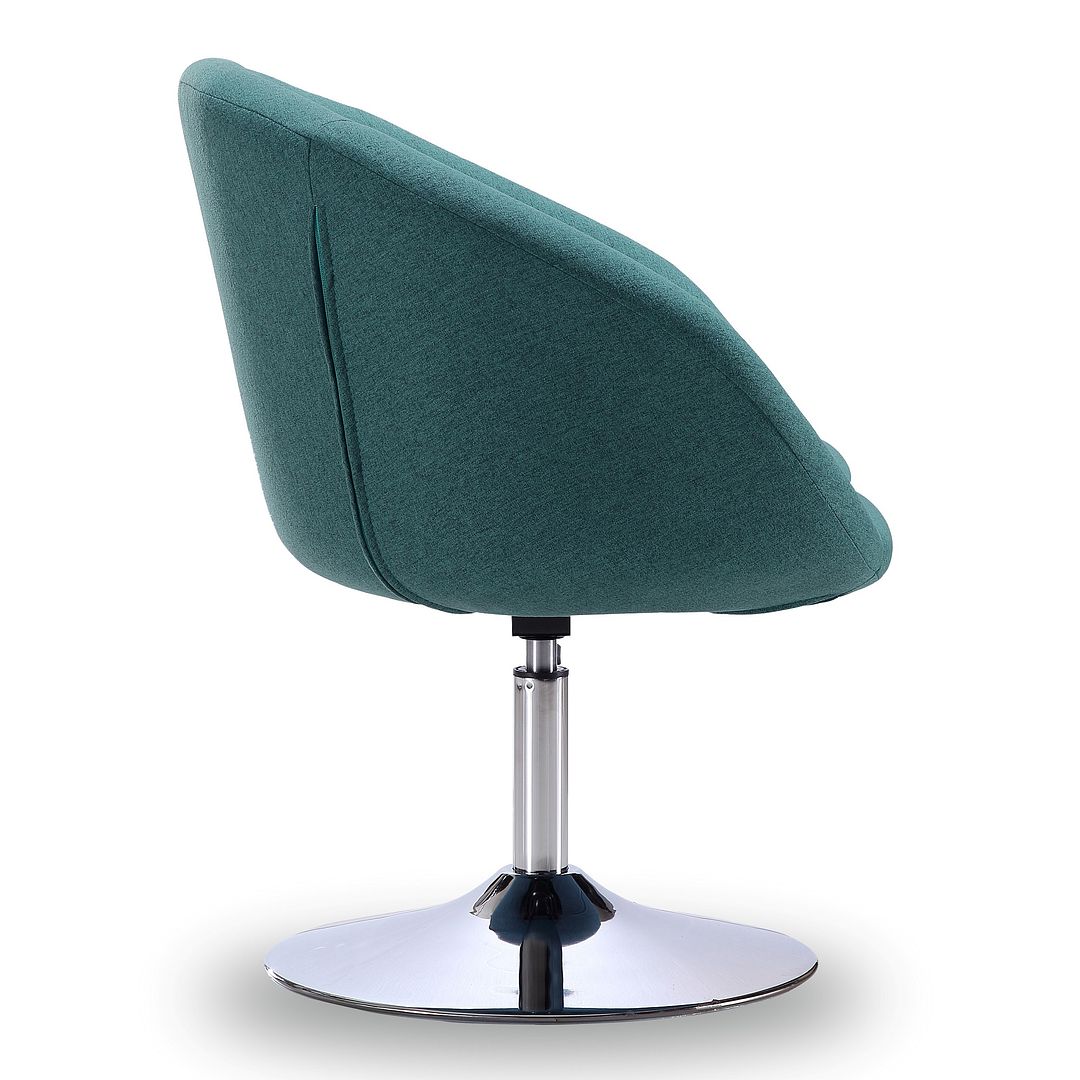 Manhattan Comfort Hopper Sky Blue & Polished Chrome Twill Adjustable Height Chair