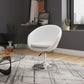 Manhattan Comfort Hopper White & Polished Chrome Faux Leather Adjustable Height Chair