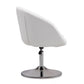 Manhattan Comfort Hopper White & Polished Chrome Faux Leather Adjustable Height Chair
