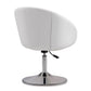 Manhattan Comfort Hopper White & Polished Chrome Faux Leather Adjustable Height Chair