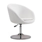 Manhattan Comfort Hopper White & Polished Chrome Faux Leather Adjustable Height Chair