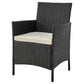 Manhattan Comfort Imperia Steel Rattan 3-Piece Patio Conversation Set With Cushions In Cream