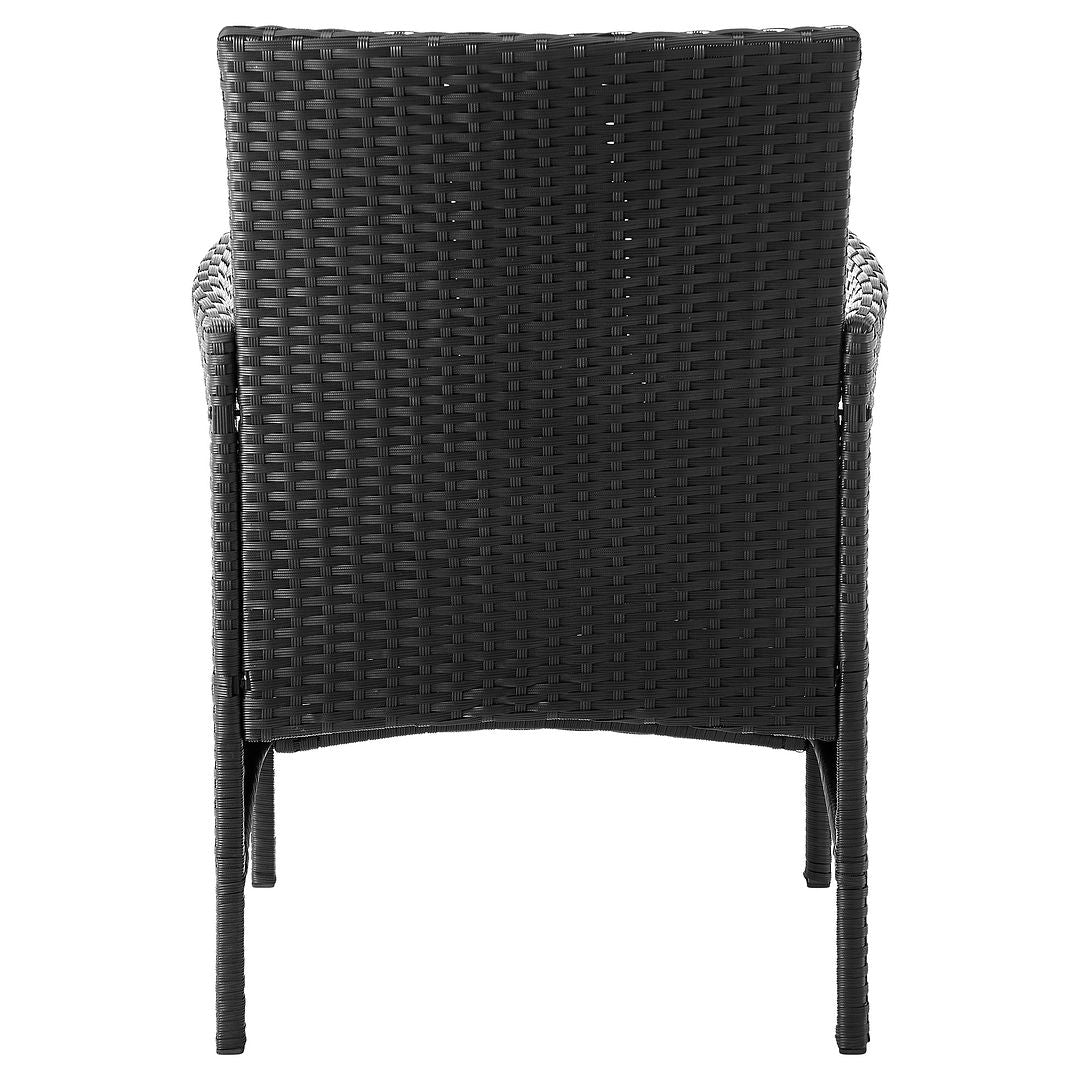 Manhattan Comfort Imperia Steel Rattan 3-Piece Patio Conversation Set With Cushions In Cream