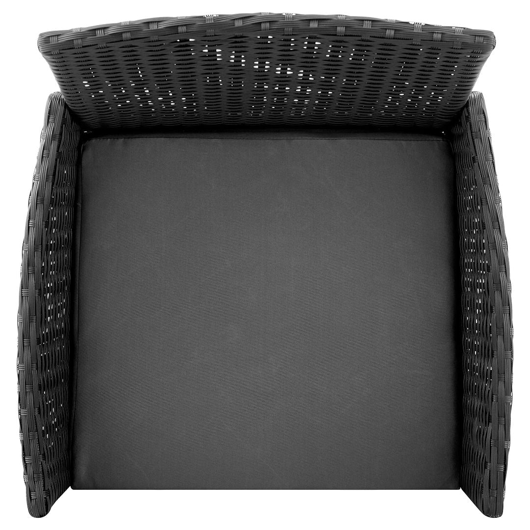 Manhattan Comfort Imperia Steel Rattan 3-Piece Patio Conversation Set With Cushions In Gray