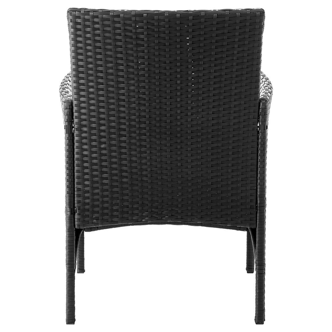 Manhattan Comfort Imperia Steel Rattan 3-Piece Patio Conversation Set With Cushions In Gray
