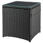 Manhattan Comfort Imperia Steel Rattan 3-Piece Patio Conversation Set With Cushions In Gray