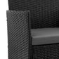 Manhattan Comfort Imperia Steel Rattan 3-Piece Patio Conversation Set With Cushions In Gray