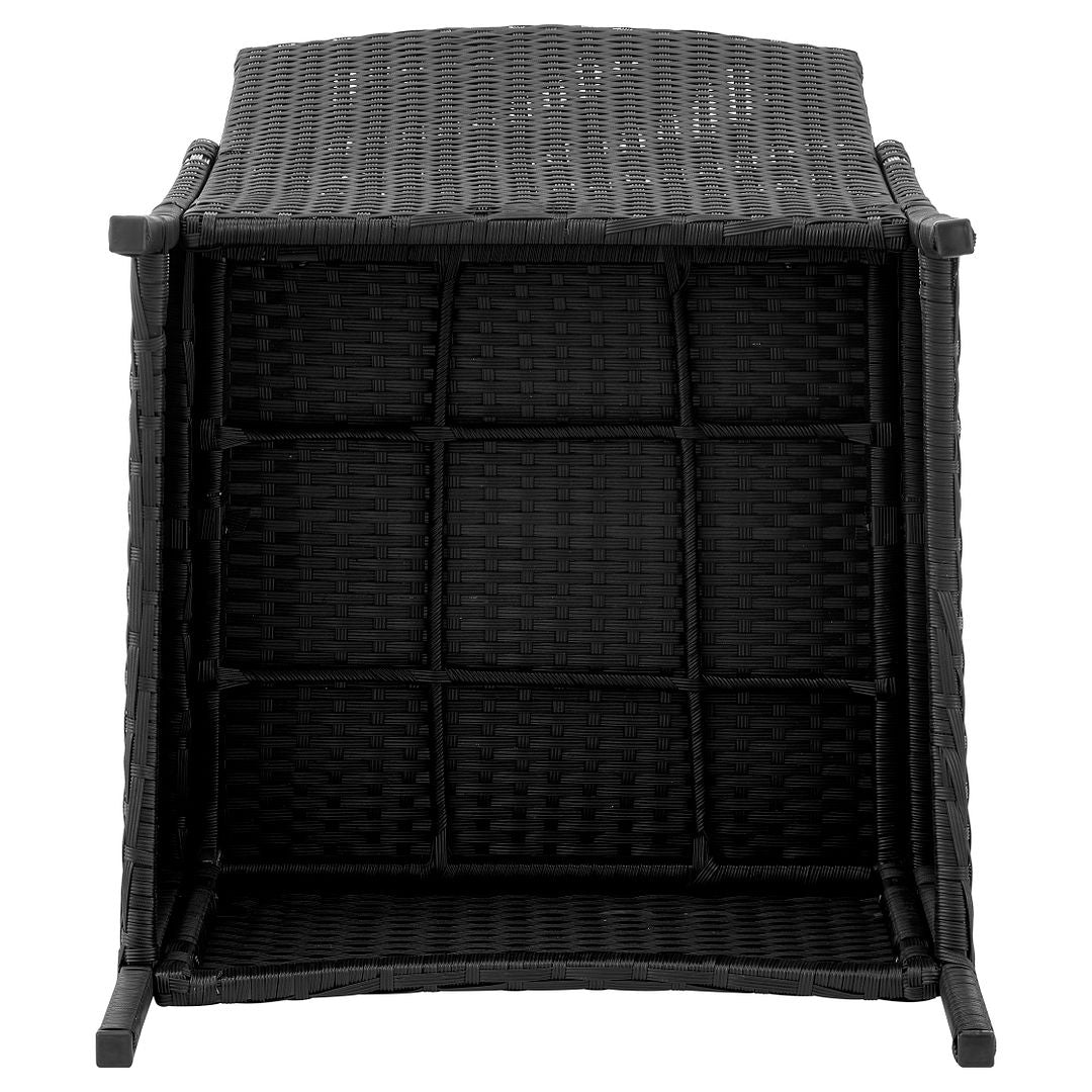 Manhattan Comfort Imperia Steel Rattan 3-Piece Patio Conversation Set With Cushions In Gray