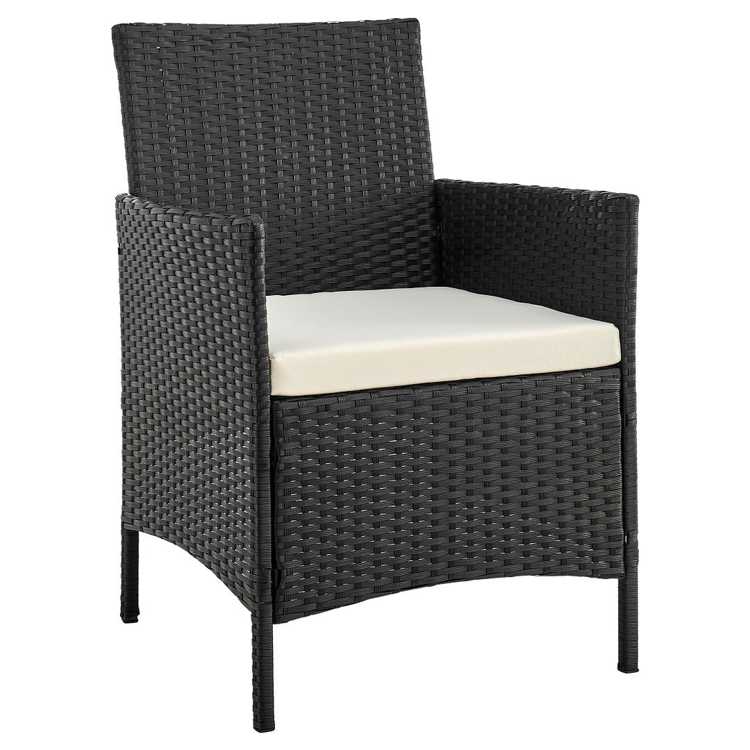 Manhattan Comfort Imperia Steel Rattan 4-Piece Patio Conversation Set With Cushions In Cream