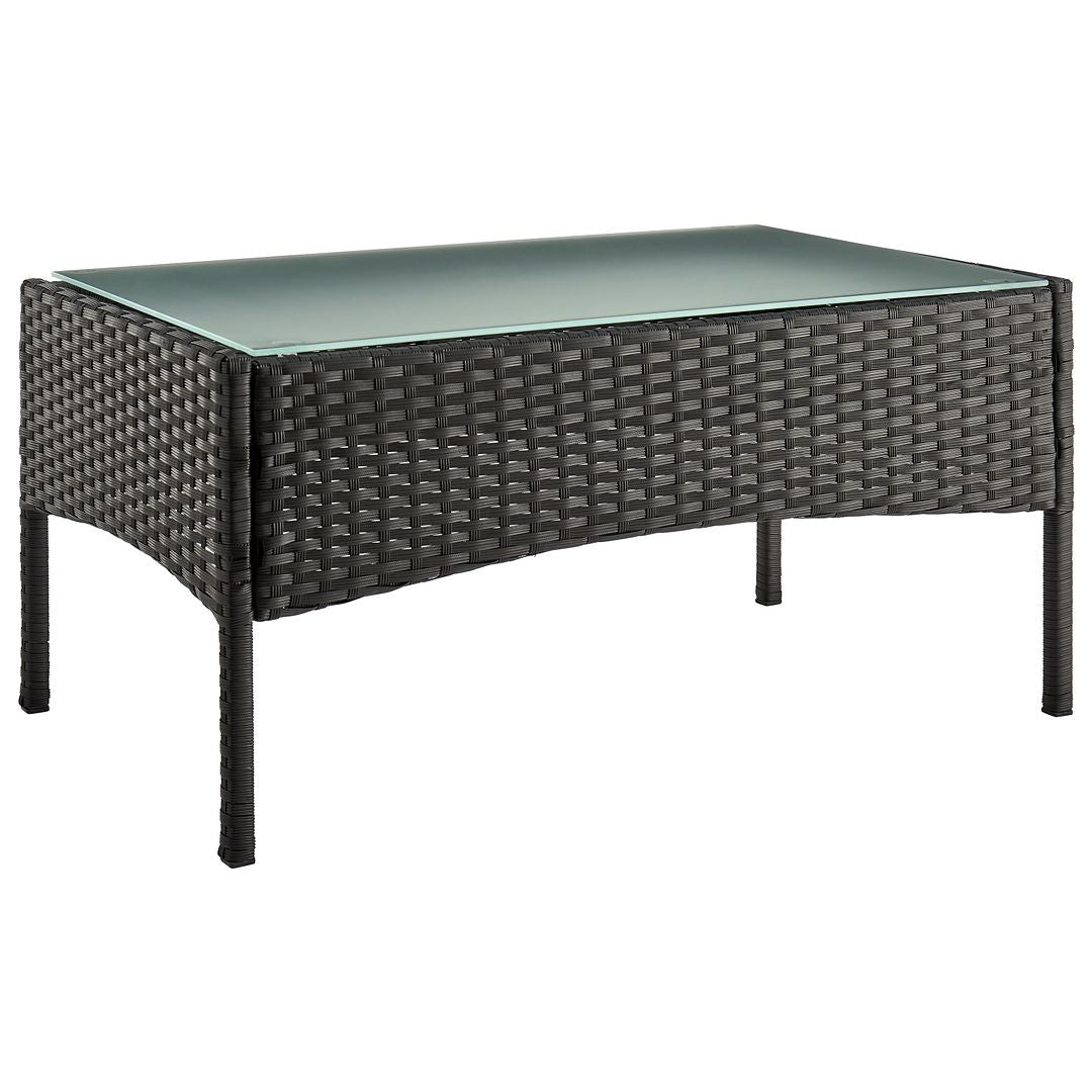 Manhattan Comfort Imperia Steel Rattan 4-Piece Patio Conversation Set With Cushions In Cream