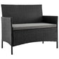Manhattan Comfort Imperia Steel Rattan 4-Piece Patio Conversation Set With Cushions In Gray