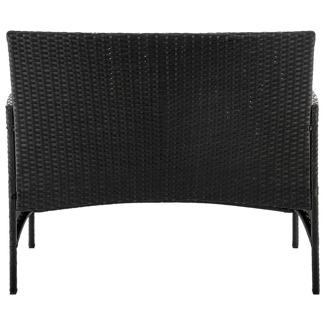 Manhattan Comfort Imperia Steel Rattan 4-Piece Patio Conversation Set With Cushions In Gray