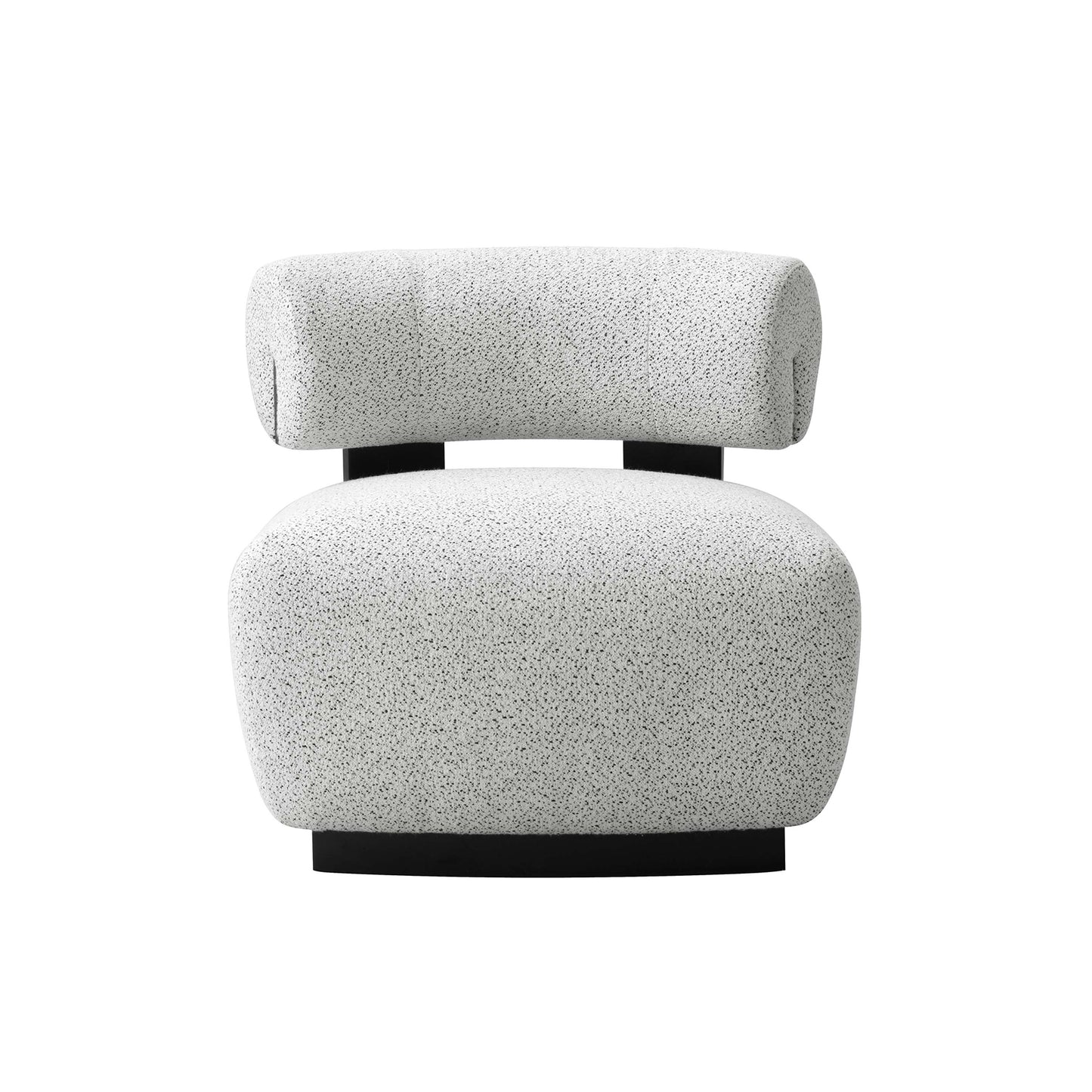 Manhattan Comfort Ivory & Black Modern Bartow Woven Fabric Accent Chair