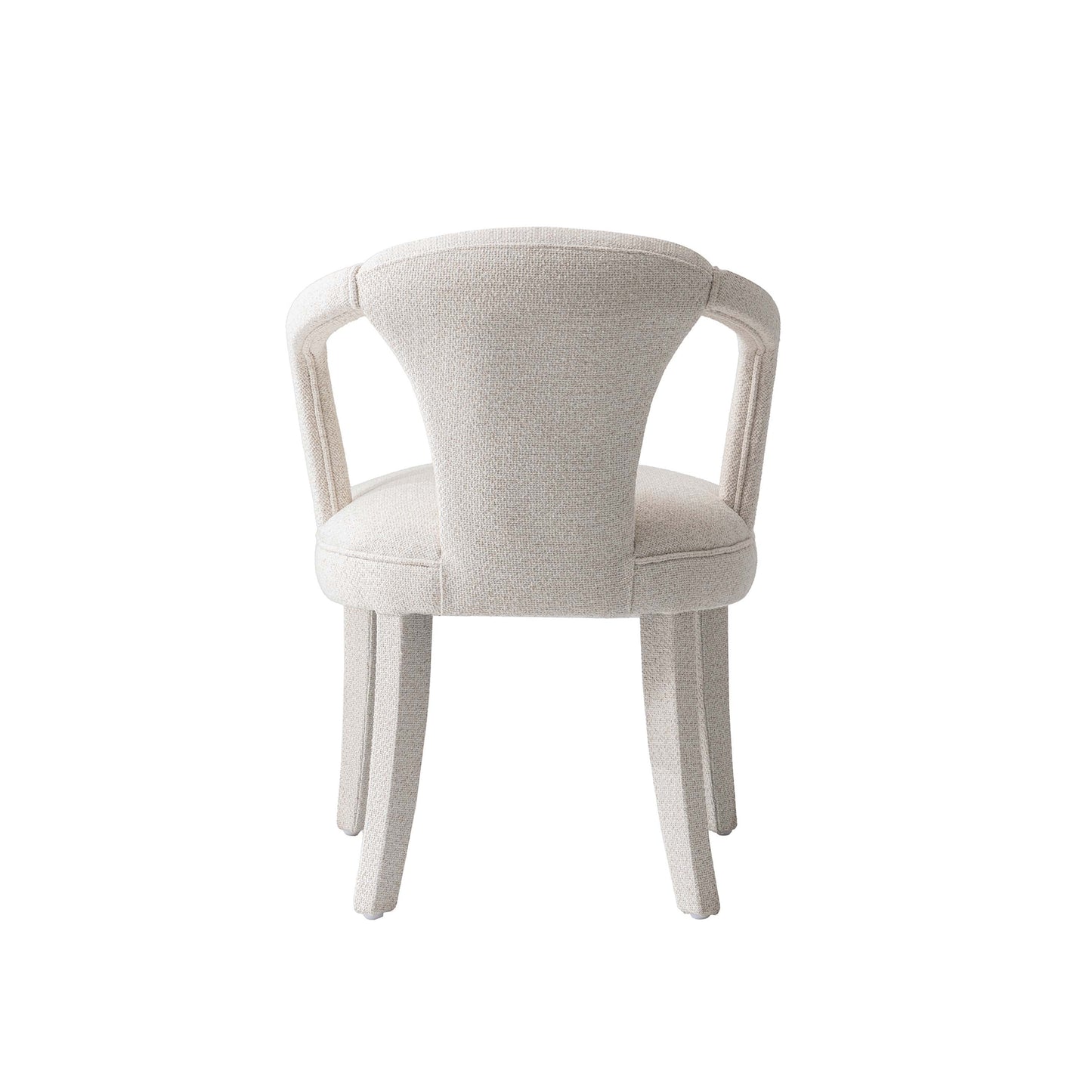 Manhattan Comfort Ivory Modern Palmer Tweed Dining Armchair In A Set Of 2