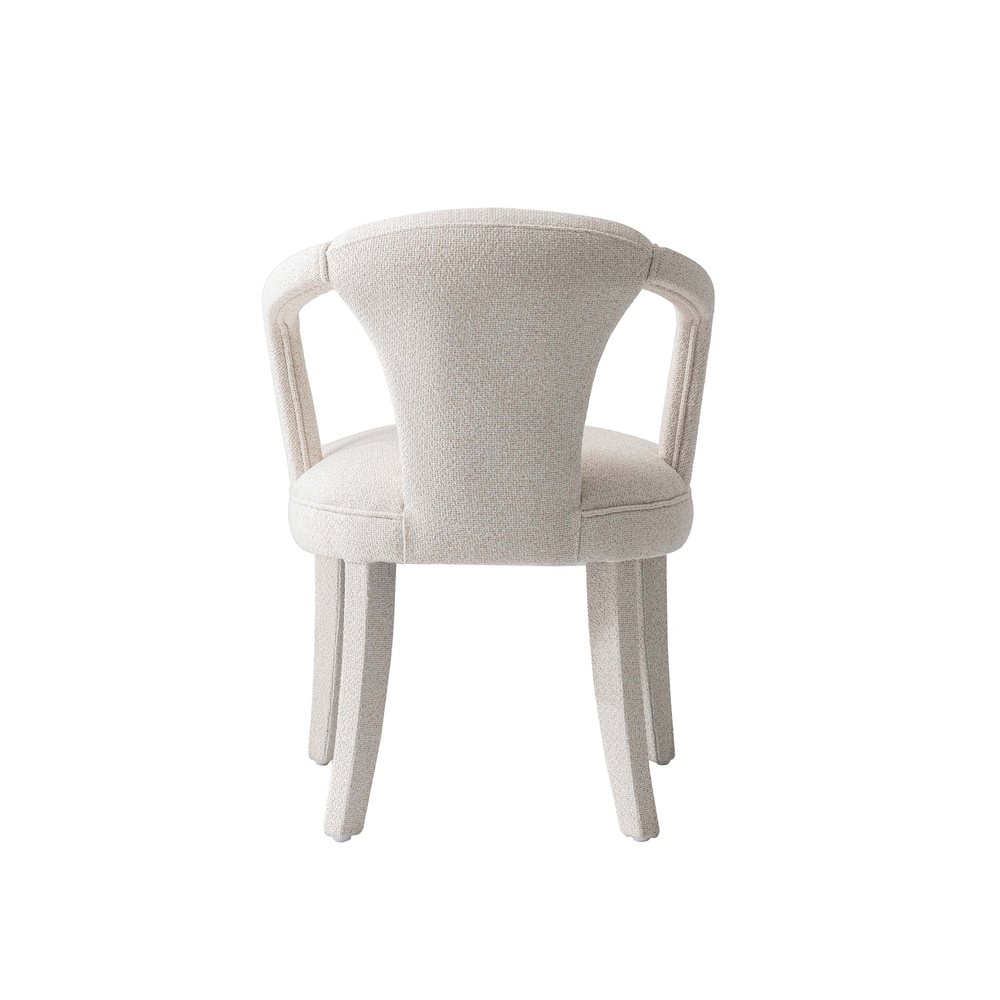 Manhattan Comfort Ivory Modern Palmer Tweed Dining Armchair In A Set Of 2