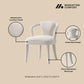 Manhattan Comfort Ivory Modern Palmer Tweed Dining Armchair In A Set Of 2