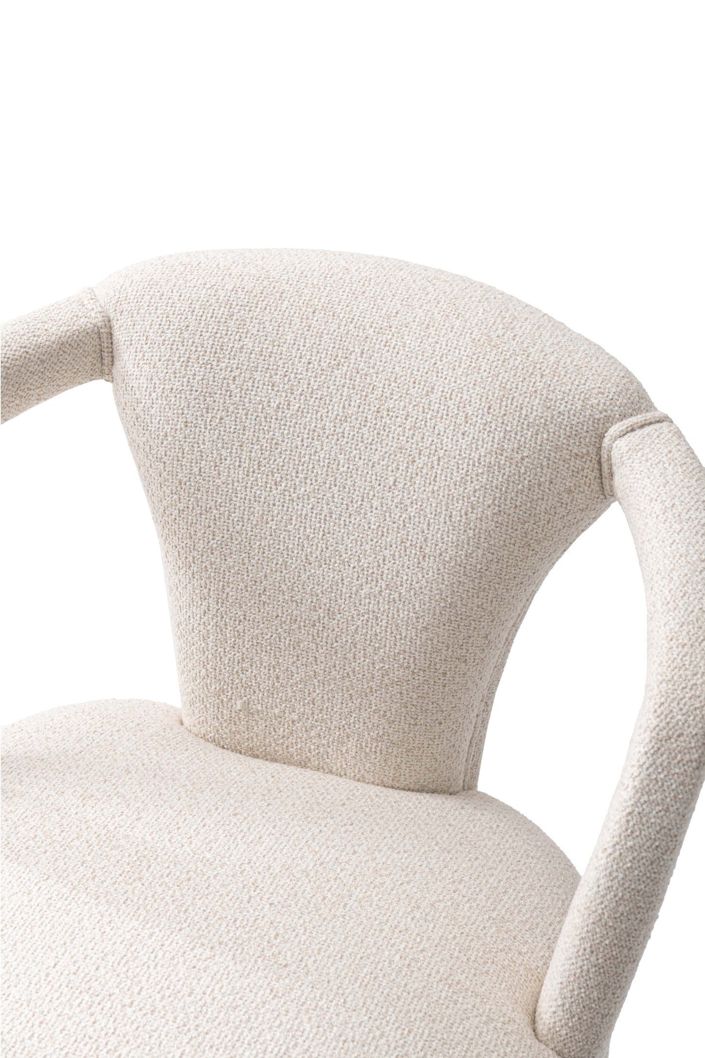 Manhattan Comfort Ivory Modern Palmer Tweed Dining Armchair In A Set Of 2