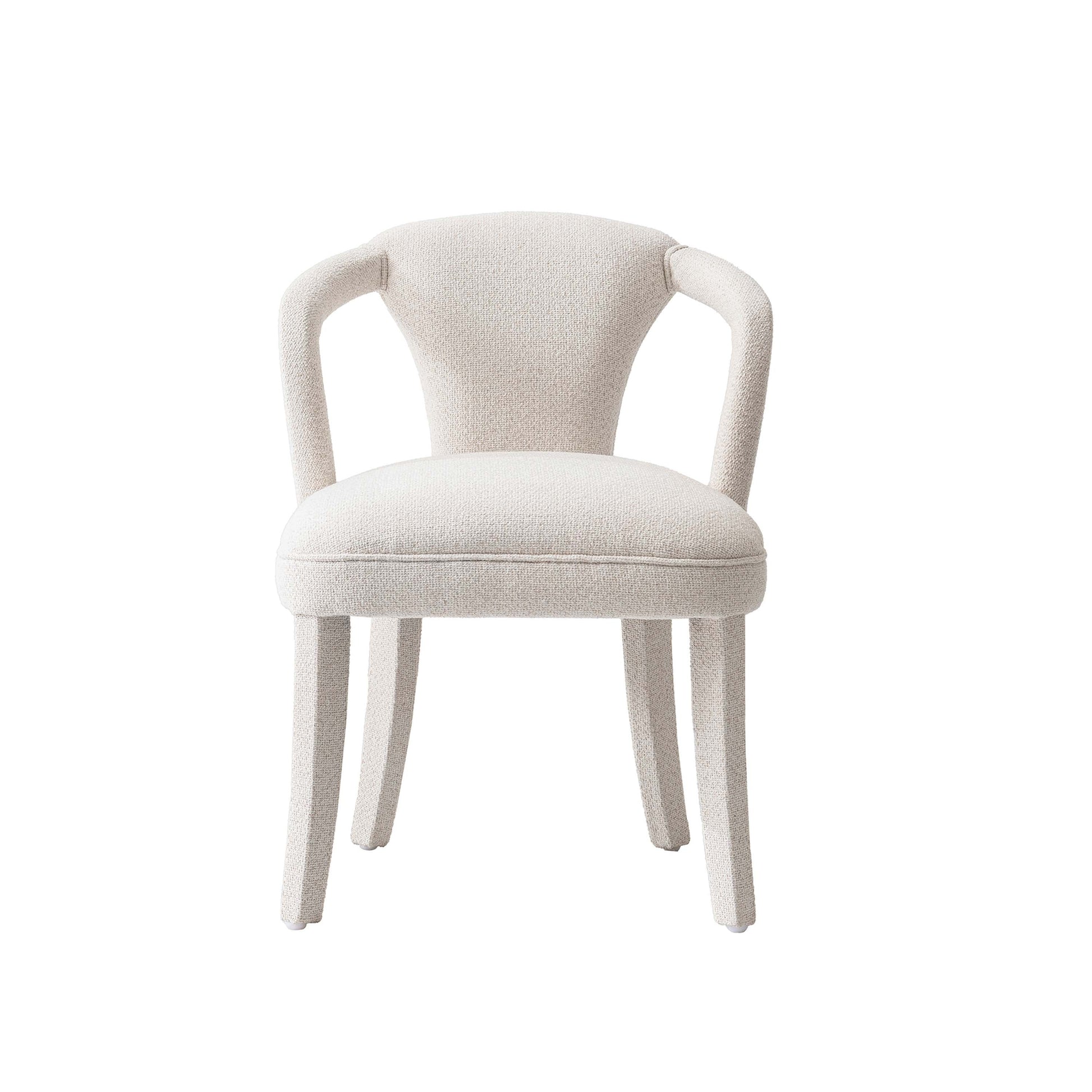 Manhattan Comfort Ivory Modern Palmer Tweed Dining Armchair In A Set Of 2