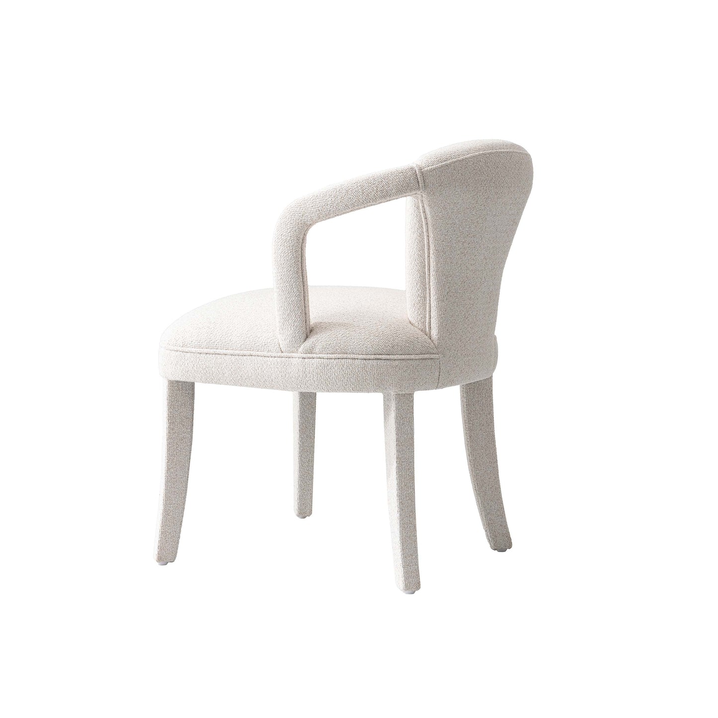 Manhattan Comfort Ivory Modern Palmer Tweed Dining Armchair In A Set Of 2