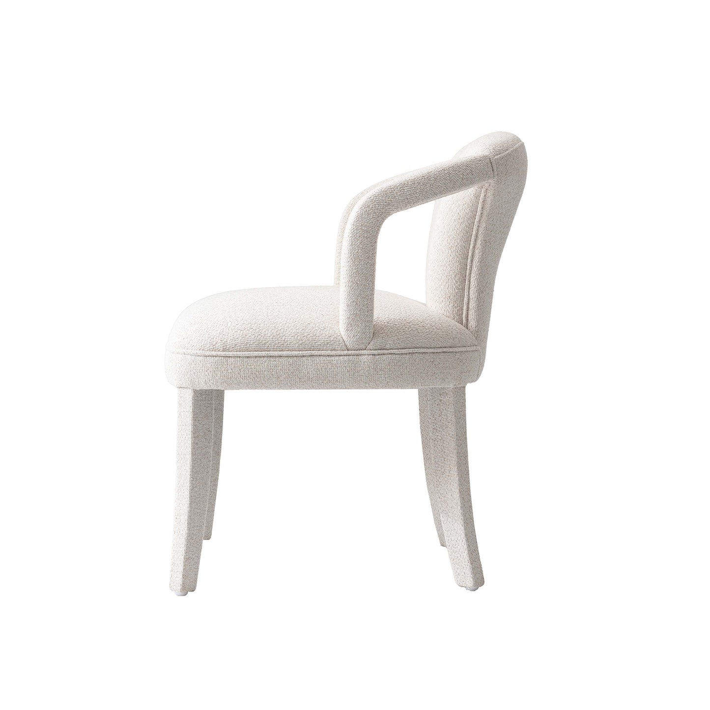 Manhattan Comfort Ivory Modern Palmer Tweed Dining Armchair In A Set Of 2