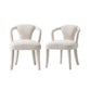 Manhattan Comfort Ivory Modern Palmer Tweed Dining Armchair In A Set Of 2