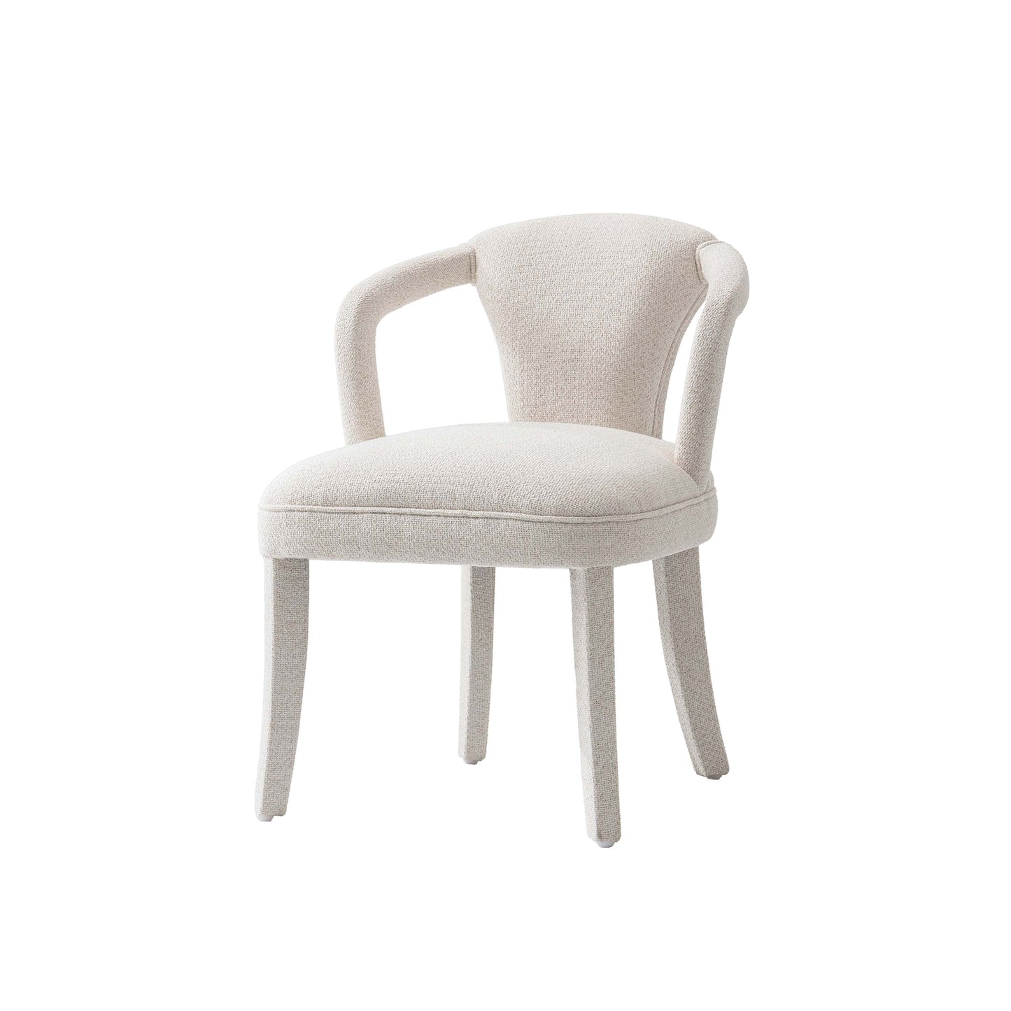 Manhattan Comfort Ivory Modern Palmer Tweed Dining Armchair
