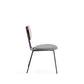 Manhattan Comfort Jardin Black With Cane & Gray Upholstered Dining Chairs In A Set Of 2