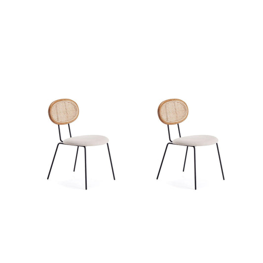Manhattan Comfort Jardin Nature Upholstered Dining Chairs In A Set Of 2