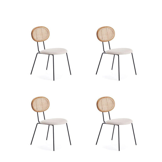 Manhattan Comfort Jardin Nature Upholstered Dining Chairs In A Set Of 4