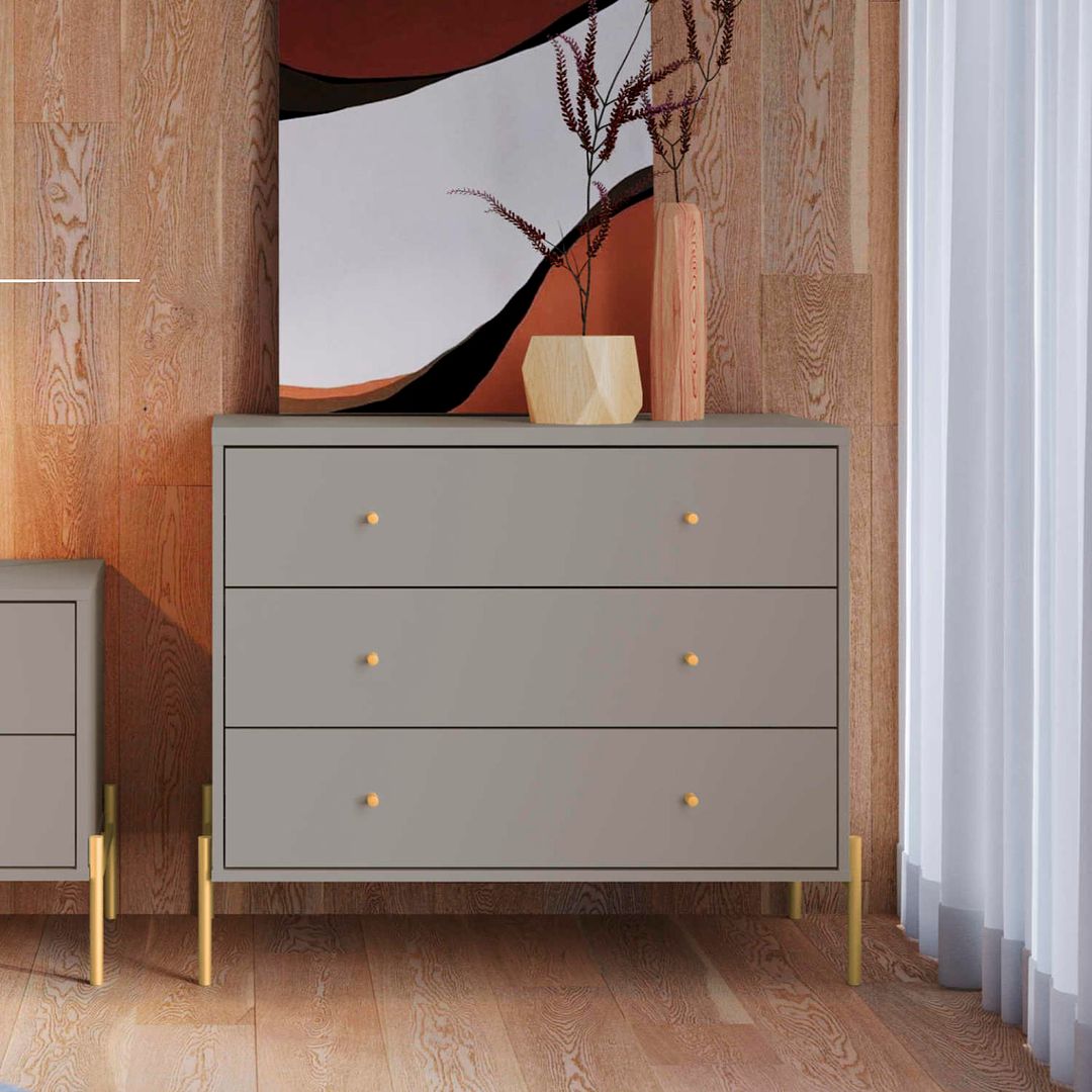 Manhattan Comfort Jasper 3.0 Gloss Gray Dresser With Gold Steel Legs –  Kitchen Oasis