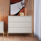 Manhattan Comfort Jasper 3.0 Gloss White Dresser With Gold Steel Legs