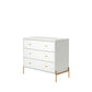 Manhattan Comfort Jasper 3.0 Gloss White Dresser With Gold Steel Legs