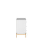 Manhattan Comfort Jasper 3.0 Gloss White Dresser With Gold Steel Legs