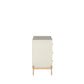 Manhattan Comfort Jasper 3.0 Matte Off White Dresser With Gold Steel Legs