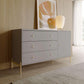 Manhattan Comfort Jasper 55" Gloss Gray Dresser With Steel Gold Legs