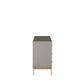 Manhattan Comfort Jasper 55" Gloss Gray Dresser With Steel Gold Legs